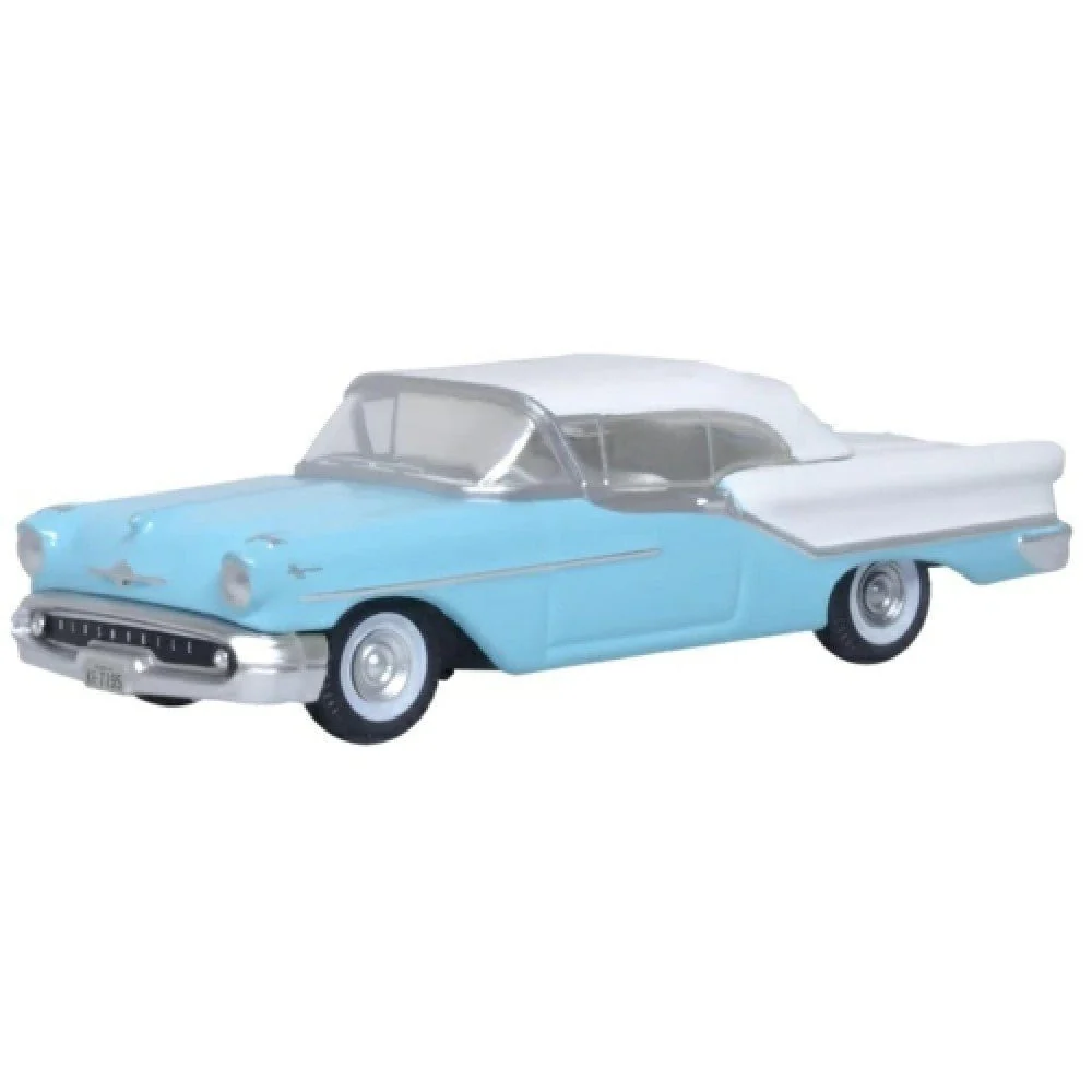 Oxford 1/87 Oldsmobile 88 Convertible 1957 Banff Blue/Alcan White (HO Scale)**