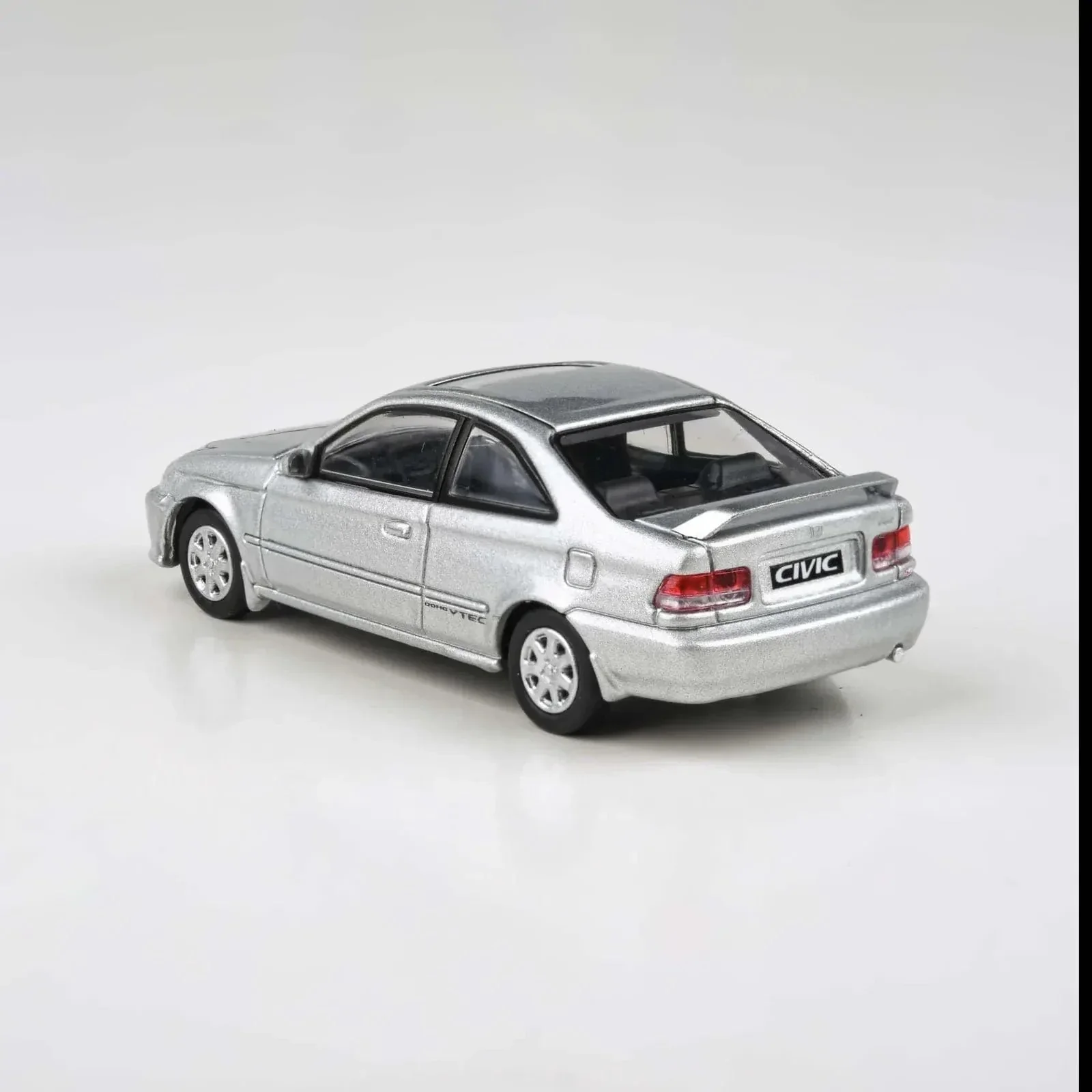 Para64 1/64 1999 Honda Civic EM1 Vogue Silver Metallic w/wing Diecast Model Car - Image 2
