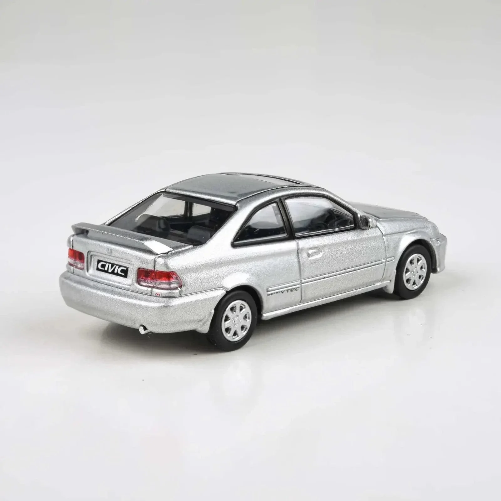 Para64 1/64 1999 Honda Civic EM1 Vogue Silver Metallic w/wing Diecast Model Car - Image 3