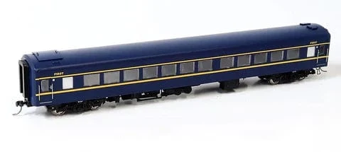 Powerline HO Scale Z-Type Carriage (Broad Gauge) #10AZ First-Class VR Blue/Gold Art-Deco [PC-500H]