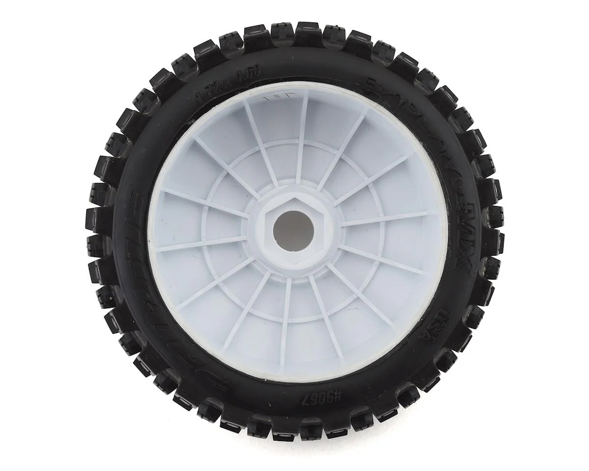 Proline Badlands MX M2 1/8 Buggy Tyres Mounted on White Wheels, F/R, PR9067-31 - Image 2
