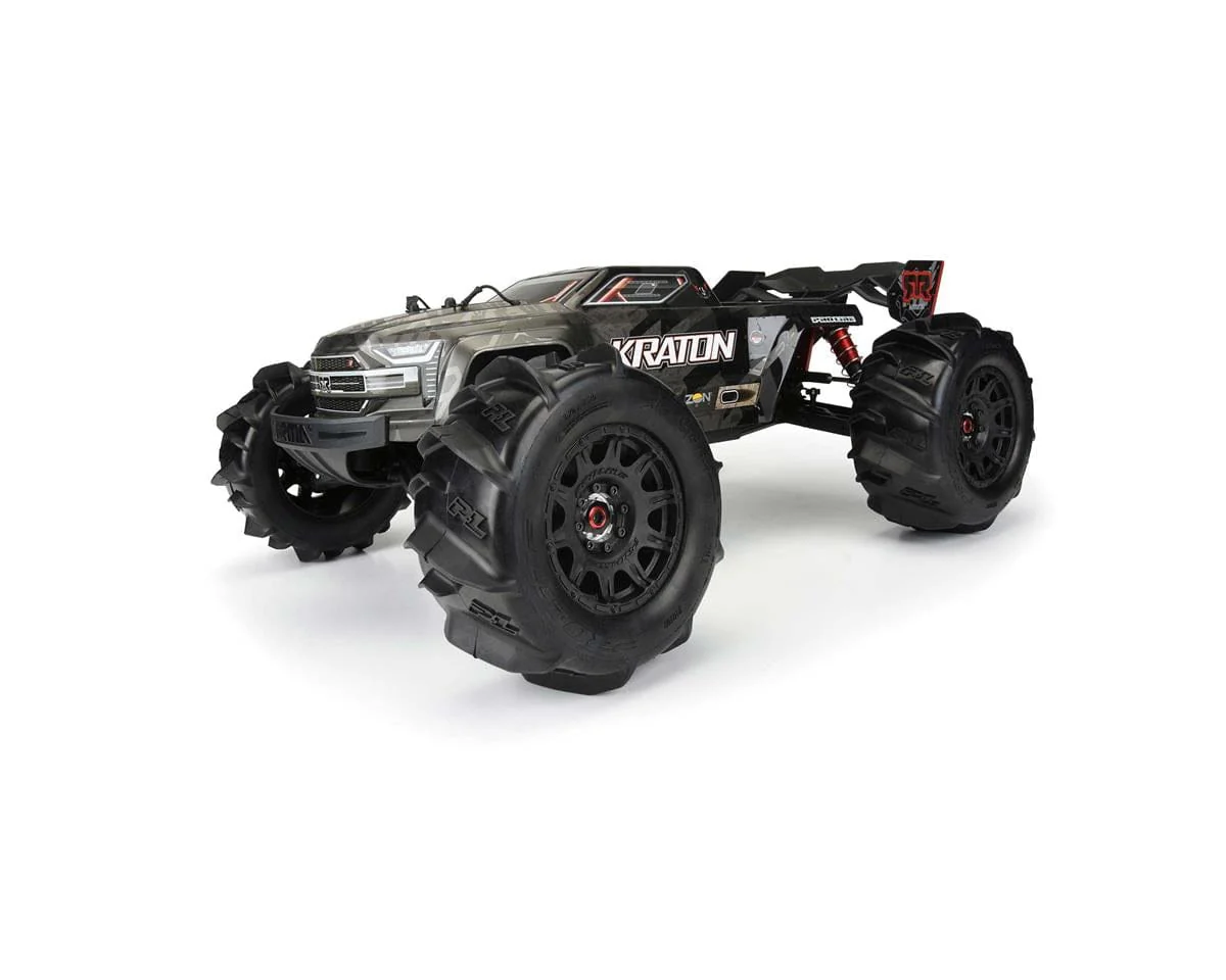 Proline Dumont 3.8in Paddle Tyres Mounted on Raid Black Wheels, 17mm Hex, F/R, PR10192-10 - Image 4