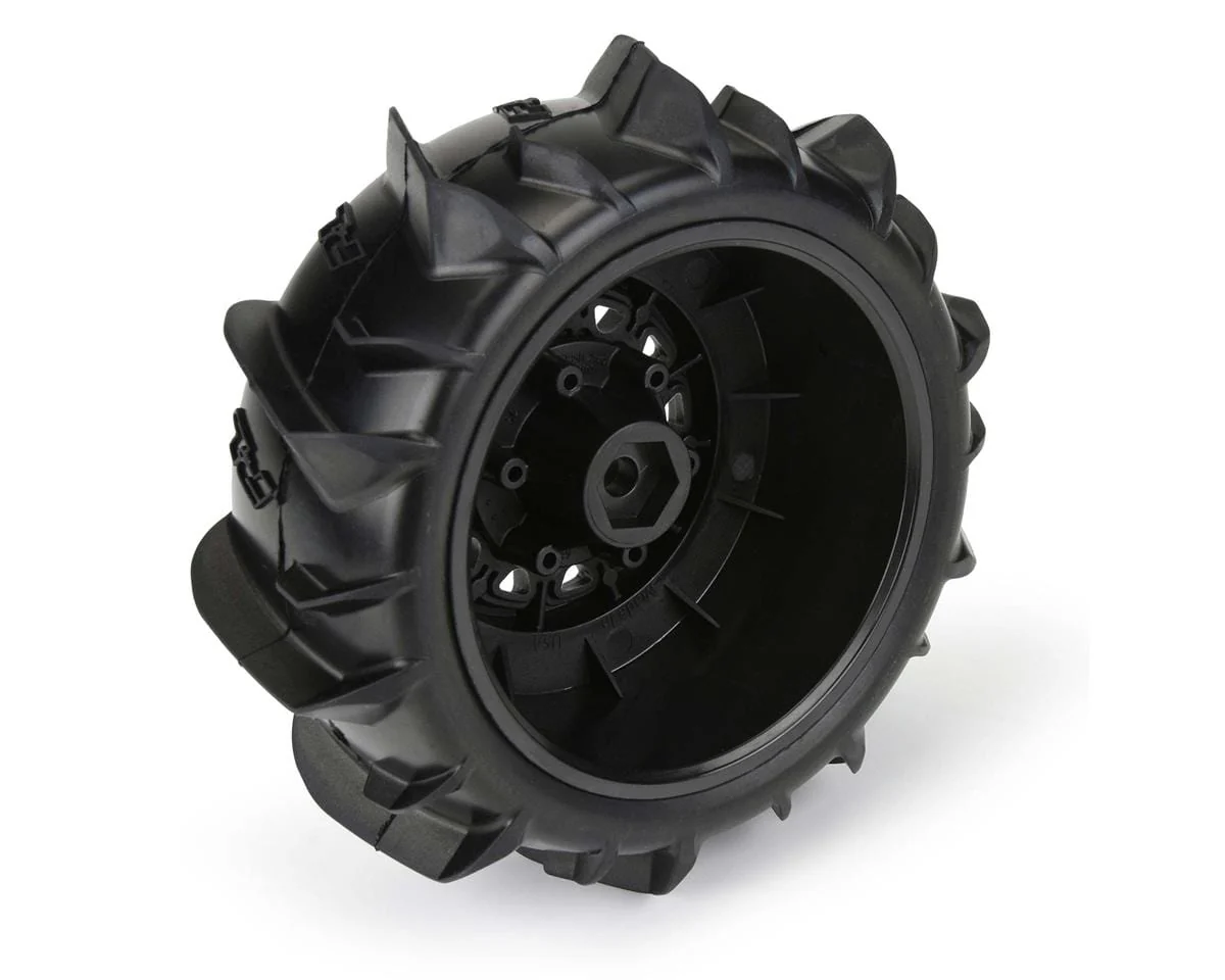 Proline Dumont Paddle SC 2.2in/3.0in Tyres Mounted on Raid Black Wheels, F/R, PR10185-10 - Image 2