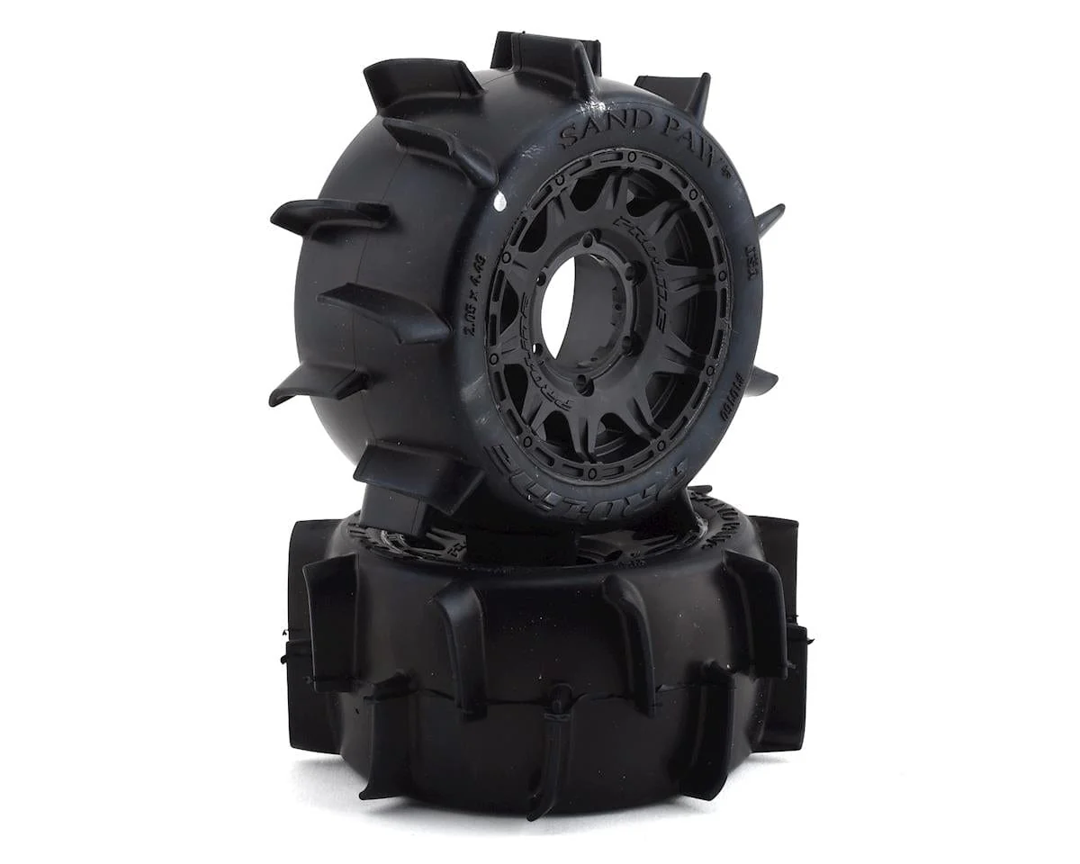 Proline Sand Paw LP 2.8in Tyres Mounted on Raid Black 6x30 Wheels, F/R, PR10160-10