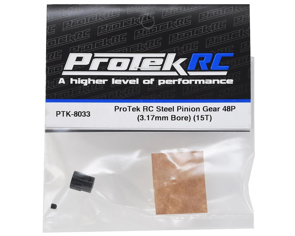 ProTek RC Lightweight Steel 48P Pinion Gear (3.17mm Bore) (15T) - Image 2