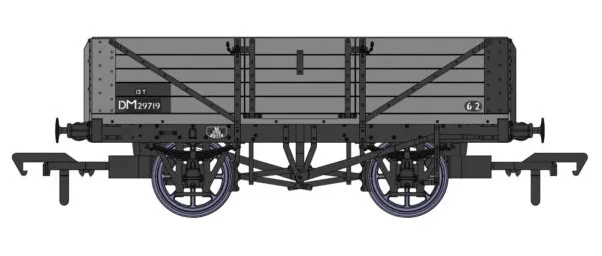 Rapido UK 937014 OO Scale LMS Dia.1666 Open 5 Plank - No.DM29719 - BR Grey**