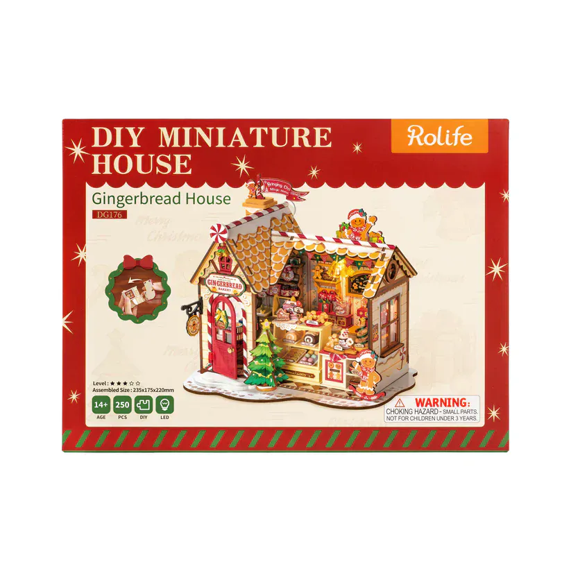 Robotime DIY Mini House Gingerbread House Kit [DG176] - Image 2