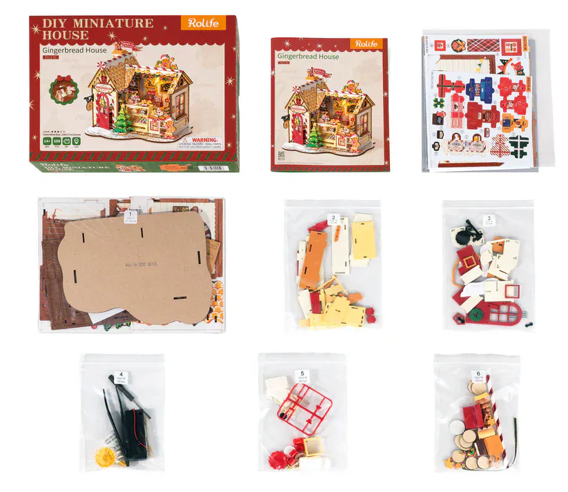 Robotime DIY Mini House Gingerbread House Kit [DG176] - Image 3