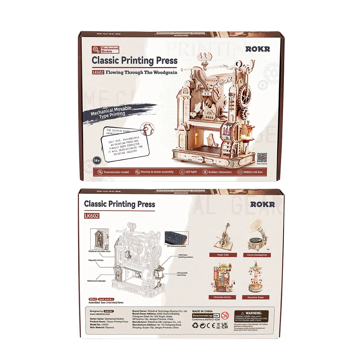 Robotime Mechanical Models Printing Press Kit [LK602] - Image 7