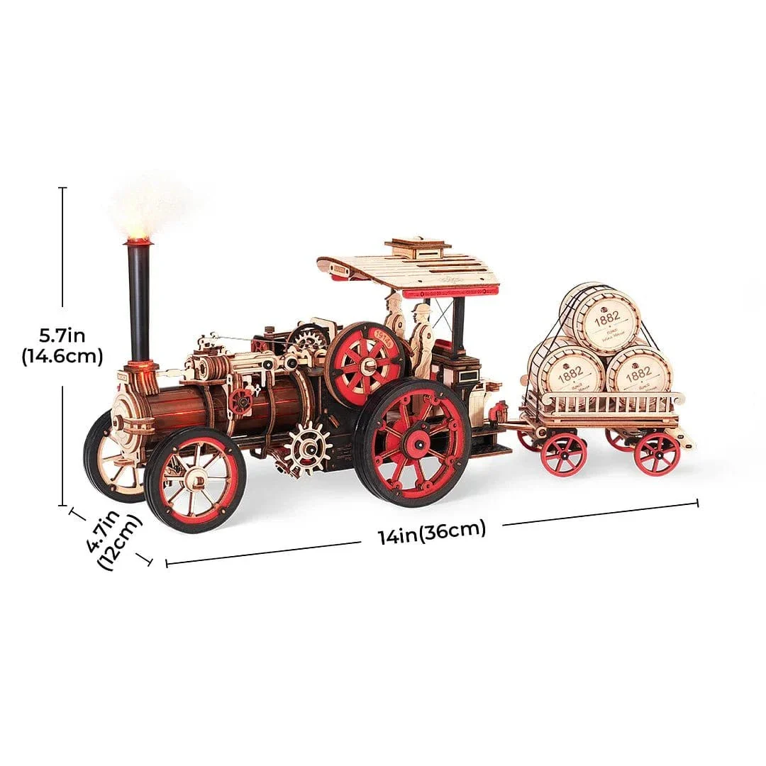 ROKR Steam Engine Mechanical 3D Wooden Kit LKA01 - Image 2