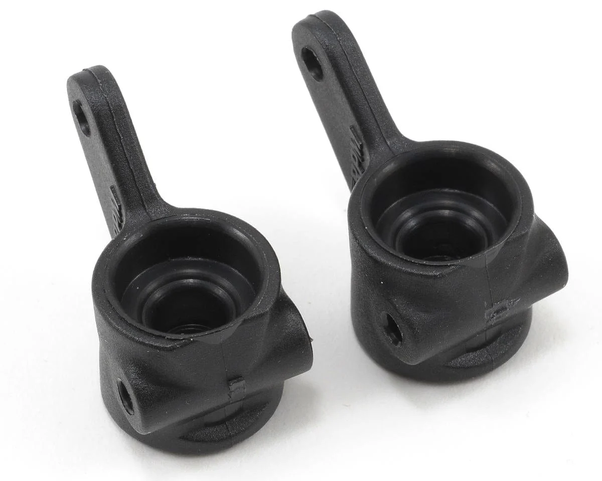 RPM 80372 Front Bearing Carrier Set (Black) (2) (Slash, Bandit, Rustler, Stampede)