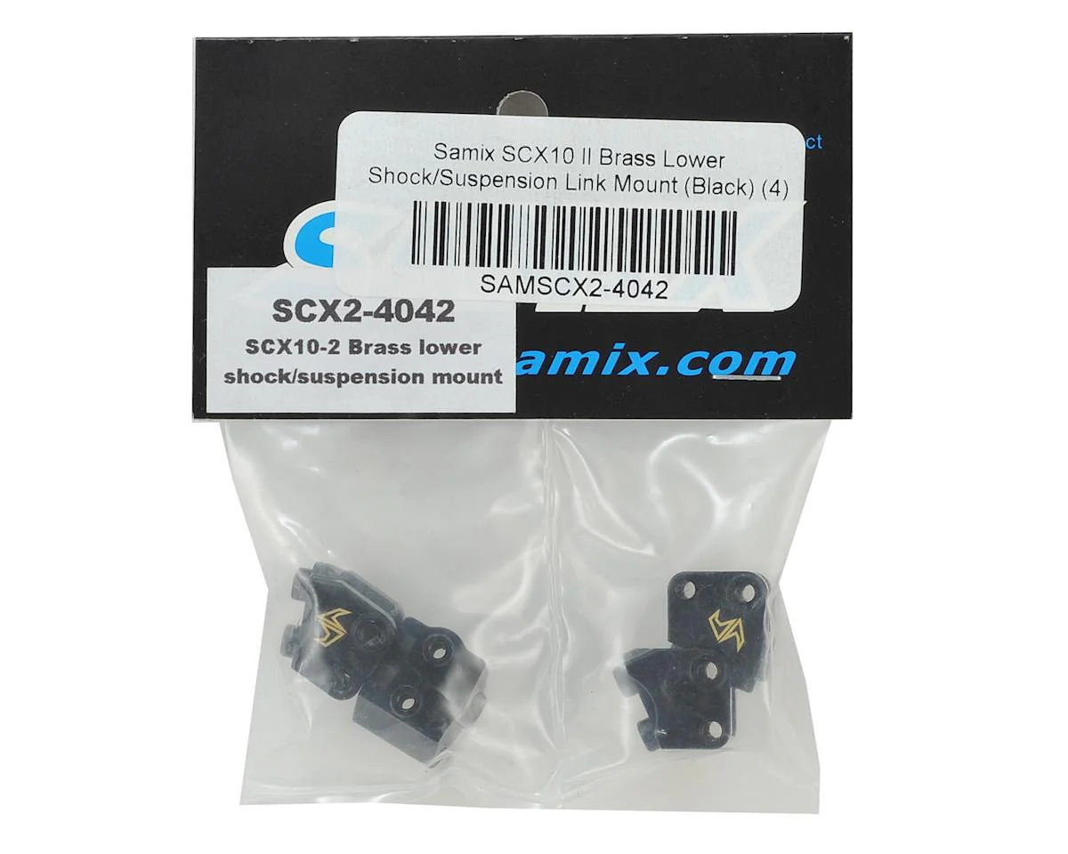Samix SCX10 II Brass AR44 Link Mounts (Black) (4)** - Image 2