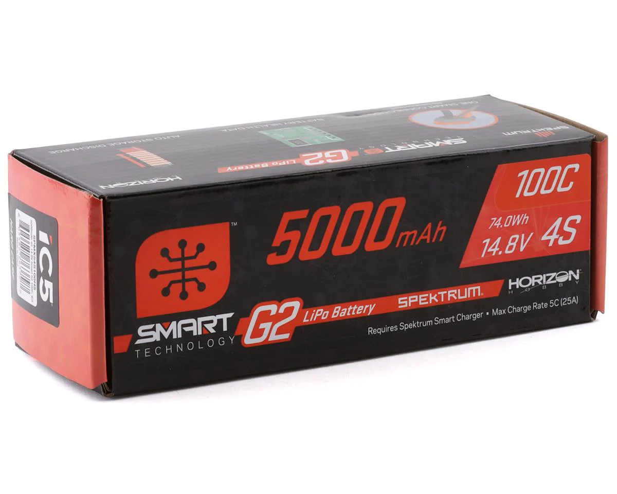Spektrum 5000mah 4S 14.8v 100C Smart G2 Hard Case LiPo Battery IC5 Connector - Image 3