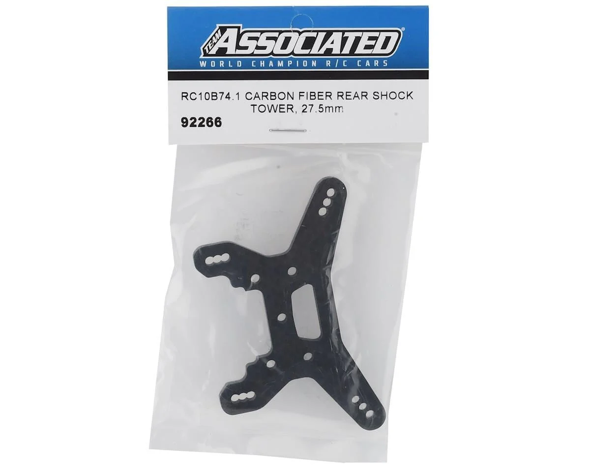 Team Associated 92266 RC10B74.1 Rear Shock Tower, 27.5mm, Carbon Fiber** - Image 2