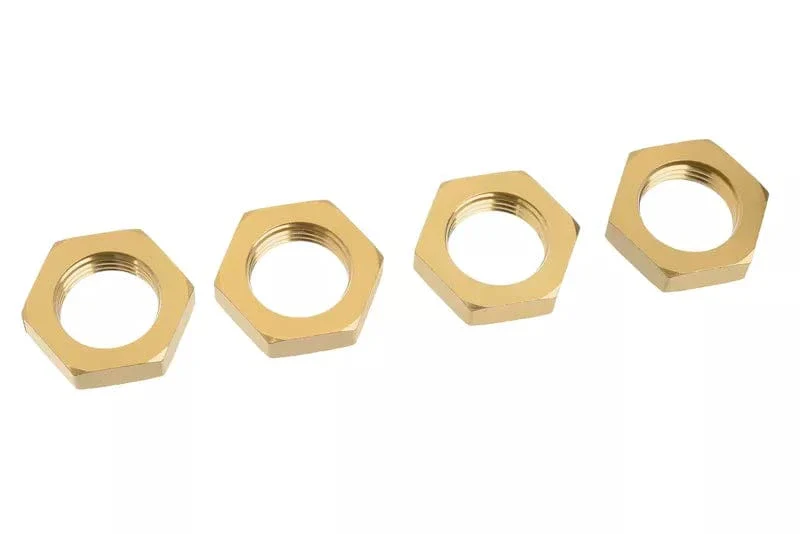 Team Corally Gold Aluminium Serrated Wheel Nut (4pcs) [C-00180-1117-BR]