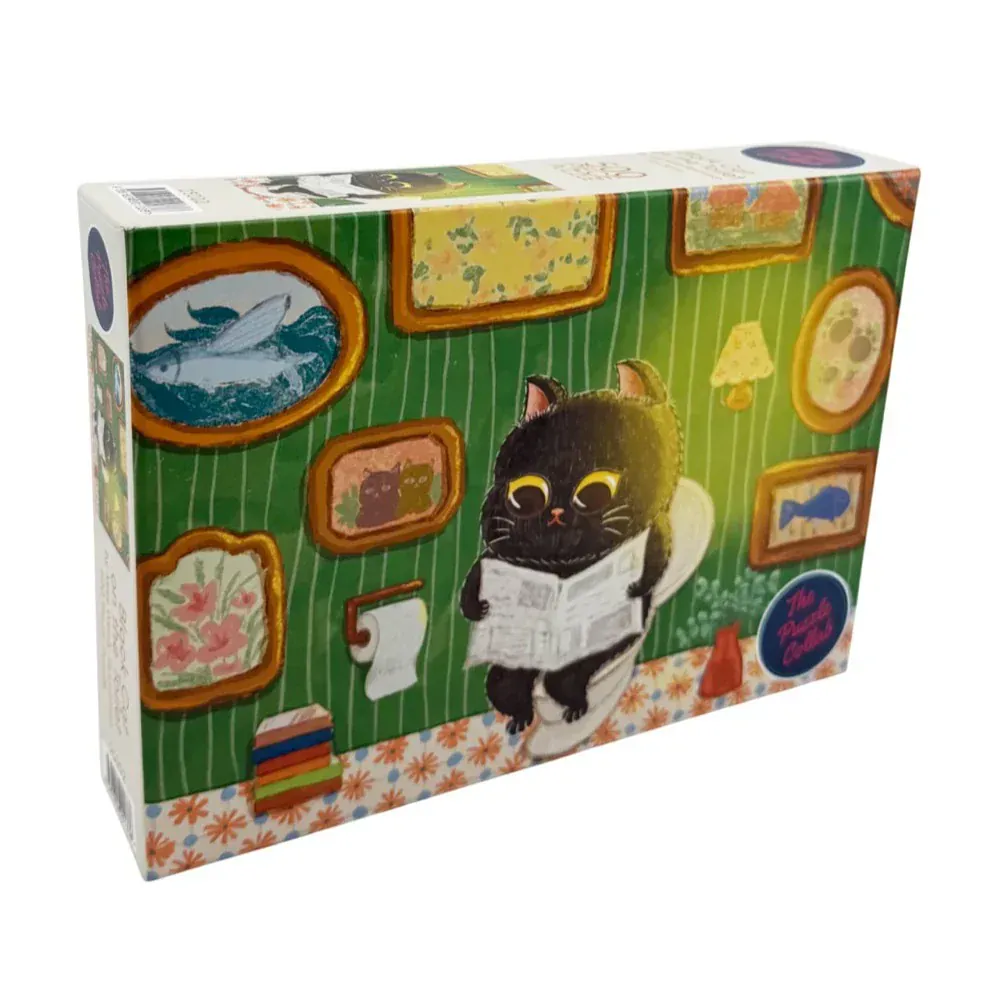 The Puzzle Collab Black Cat on The Toilet 500 Piece Puzzle