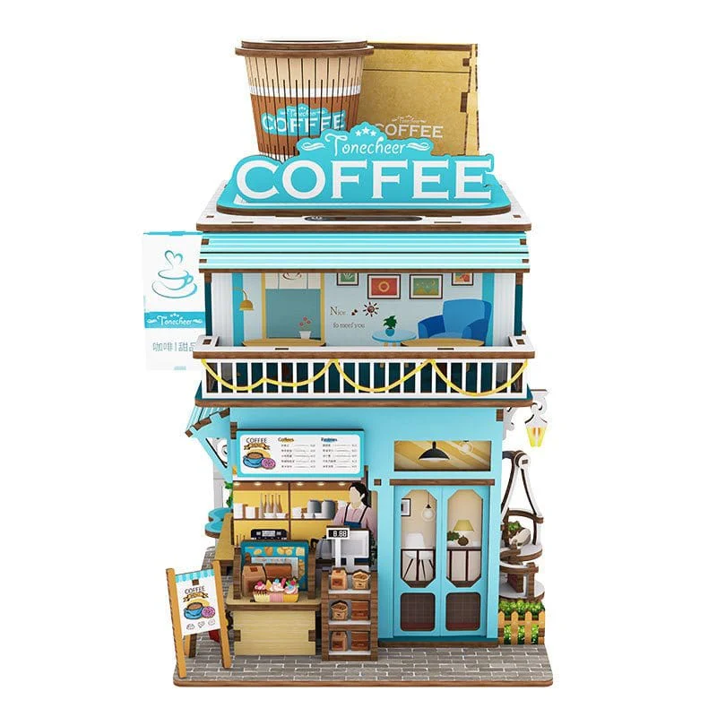 Tonecheer Cape Coffee Shop Puzzle Storage Box Wooden Model Kit [TQ181] - Image 3