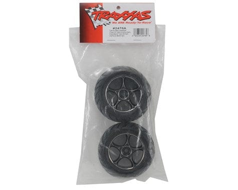 Traxxas 2478A Anaconda Rear Tires On Black Chrome Rims (2) - Image 2