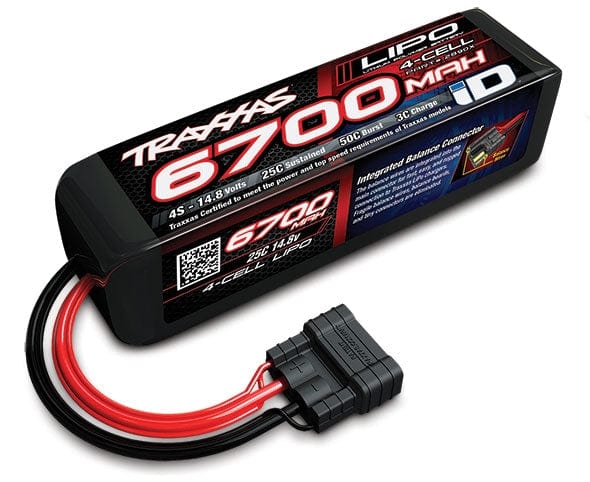 Traxxas 2890X 6700mah 4S 14.8v 25C Lipo Battery ID Plug