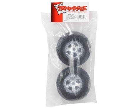 Traxxas 5875 Slash Satin Chrome Front Tire & Wheel (2) - Image 2