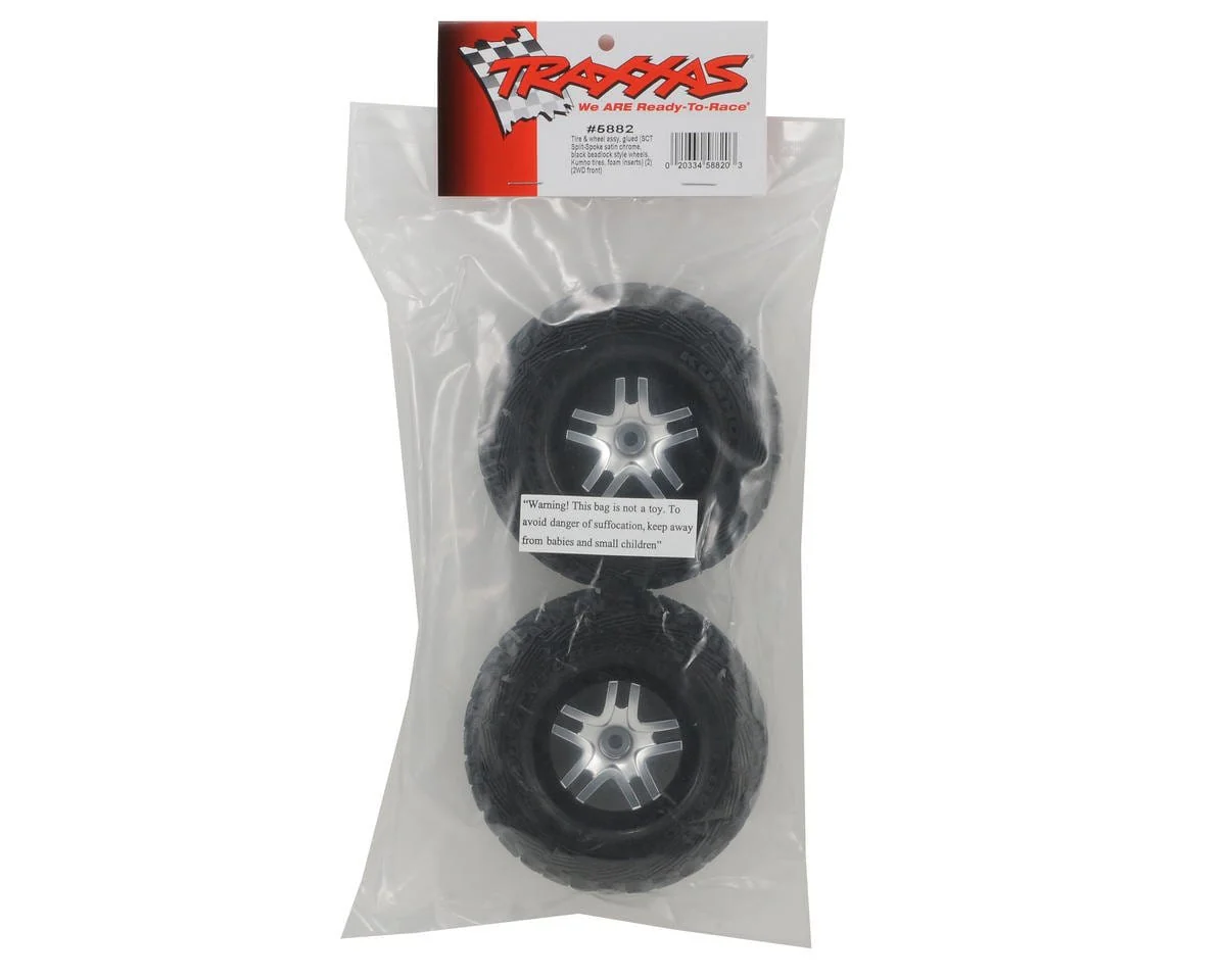 Traxxas 5882 Kumho Venture MT Front Tires (2) (Satin Chrome) (Standard) w/Split-Spoke Front Wheel - Image 2