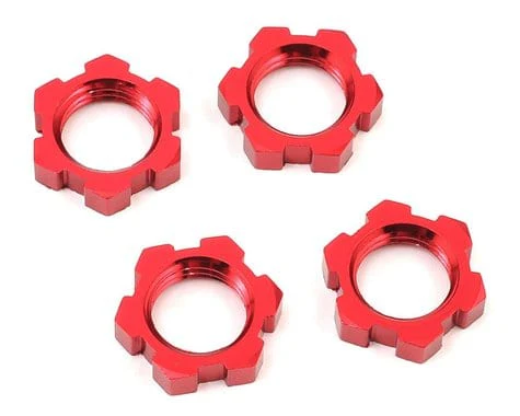 Traxxas 7758R 17mm Splined Wheel Nuts E-Revo 2 Red (4)
