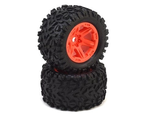 Traxxas 8672A Orange 3.8 Pre-Mounted Talon Truck Tires (2)
