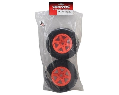Traxxas 8672A Orange 3.8 Pre-Mounted Talon Truck Tires (2) - Image 3