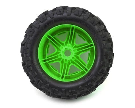 Traxxas 8672G Green 3.8 Pre-Mounted Talon Truck Tires (2) - Image 2