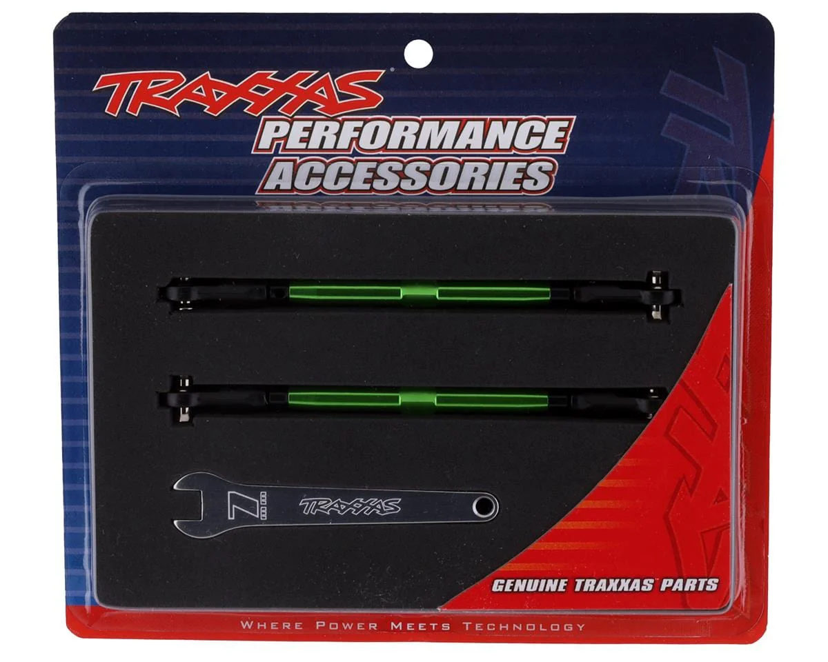 Traxxas 8997G WideMaxx Aluminum Toe Link Tubes (Green) (2) (Use with TRA8995 WideMaxx Suspension Kit) - Image 2