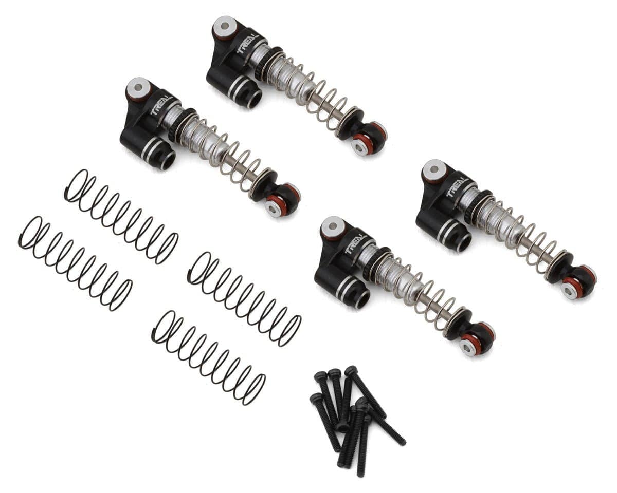 Treal Hobby Axial SCX24 Aluminum Threaded Shocks (Black) (4) [TLHTSCX24-08]