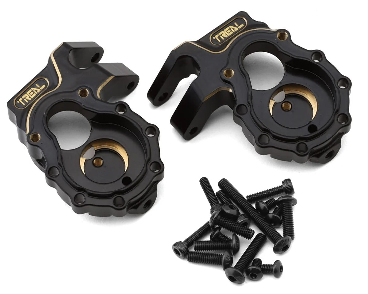 Treal Hobby Brass Steering Knuckles Portal Covers for Traxxas TRX-4 (Black) (2) [TLHTTRX4-01]