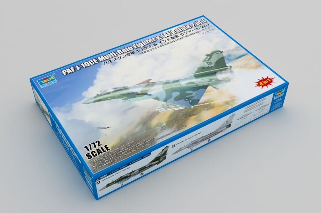 Trumpeter 1/72 PAF J-10CE Multi-Role Fighter & IAF Rafale 2 in 1 Plastic Model Kit [01690] - Image 2