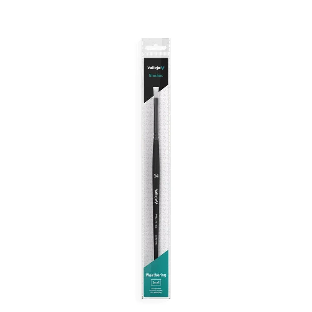 Vallejo Hobby Brushes: Weathering Flat Synthetic Brush Small