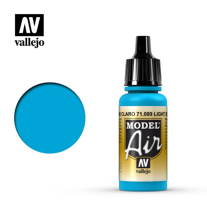 Vallejo Model Air Light Sea Blue 17 ml Acrylic Airbrush Paint [71089]