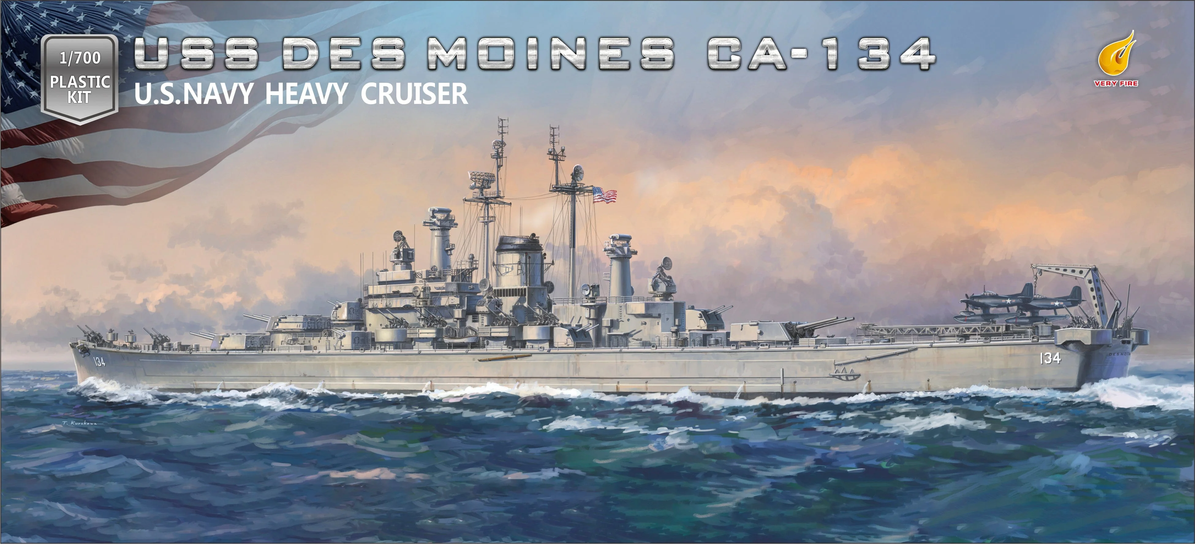 Very Fire 700907 1/700 USS DES MOINES OA-134 U.S. NAVY HEAVY CRUISER Plastic Model Kit**