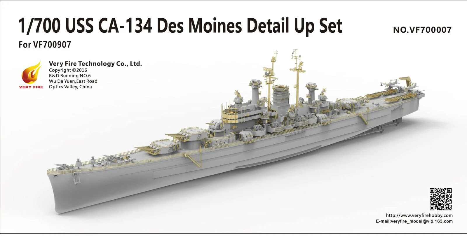 Very Fire 700907 1/700 USS DES MOINES OA-134 U.S. NAVY HEAVY CRUISER Plastic Model Kit** - Image 2