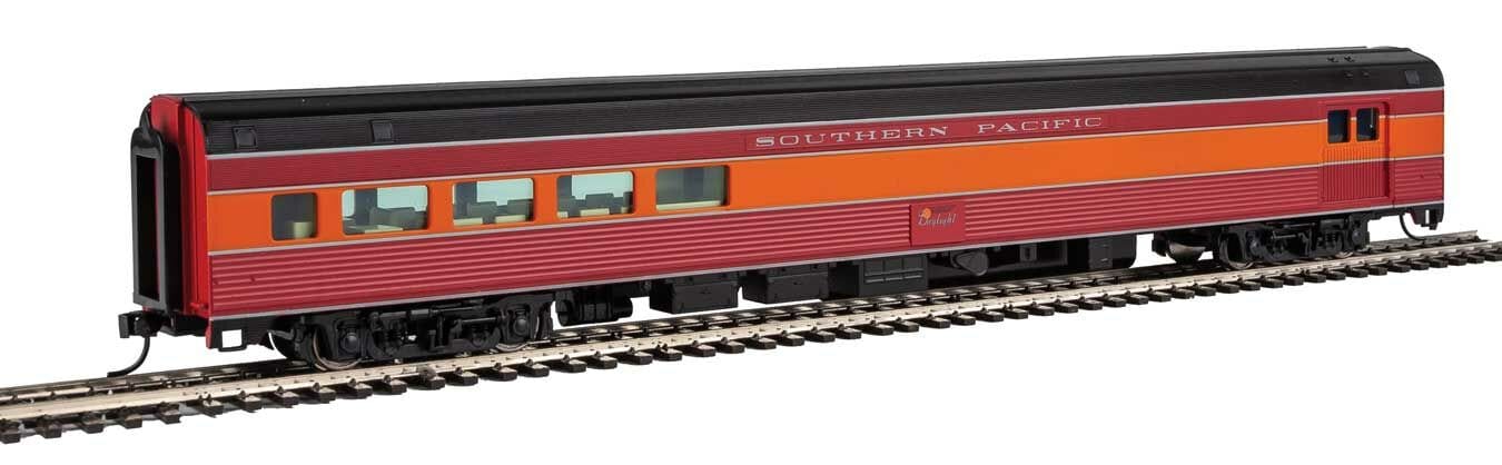 Walthers Mainline HO 85ft Budd Baggage-Lounge - Ready to Run - Southern Pacific(TM) (Daylight, red, orange, black)